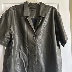 Banana Republic Dark Green Leather Shirt